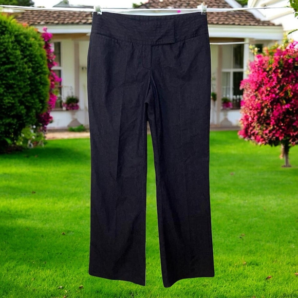 Chadwick’s Navy Faux Denim Dress Slacks Trousers Pants Sz 8 - Picture 1 of 5